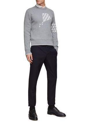 Figure View - Click To Enlarge - THOM BROWNE - KITE ICON JACQUARD FOUR BAR PULLOVER