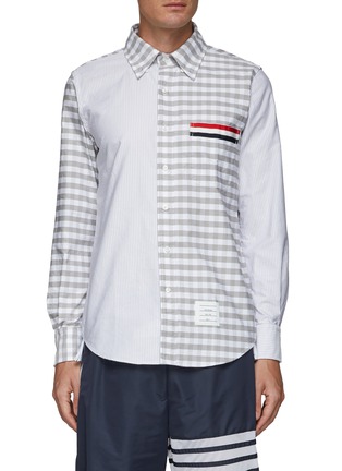 Main View - Click To Enlarge - THOM BROWNE  - POCKET DETAIL GINGHAM CHECK OXFORD SHIRT