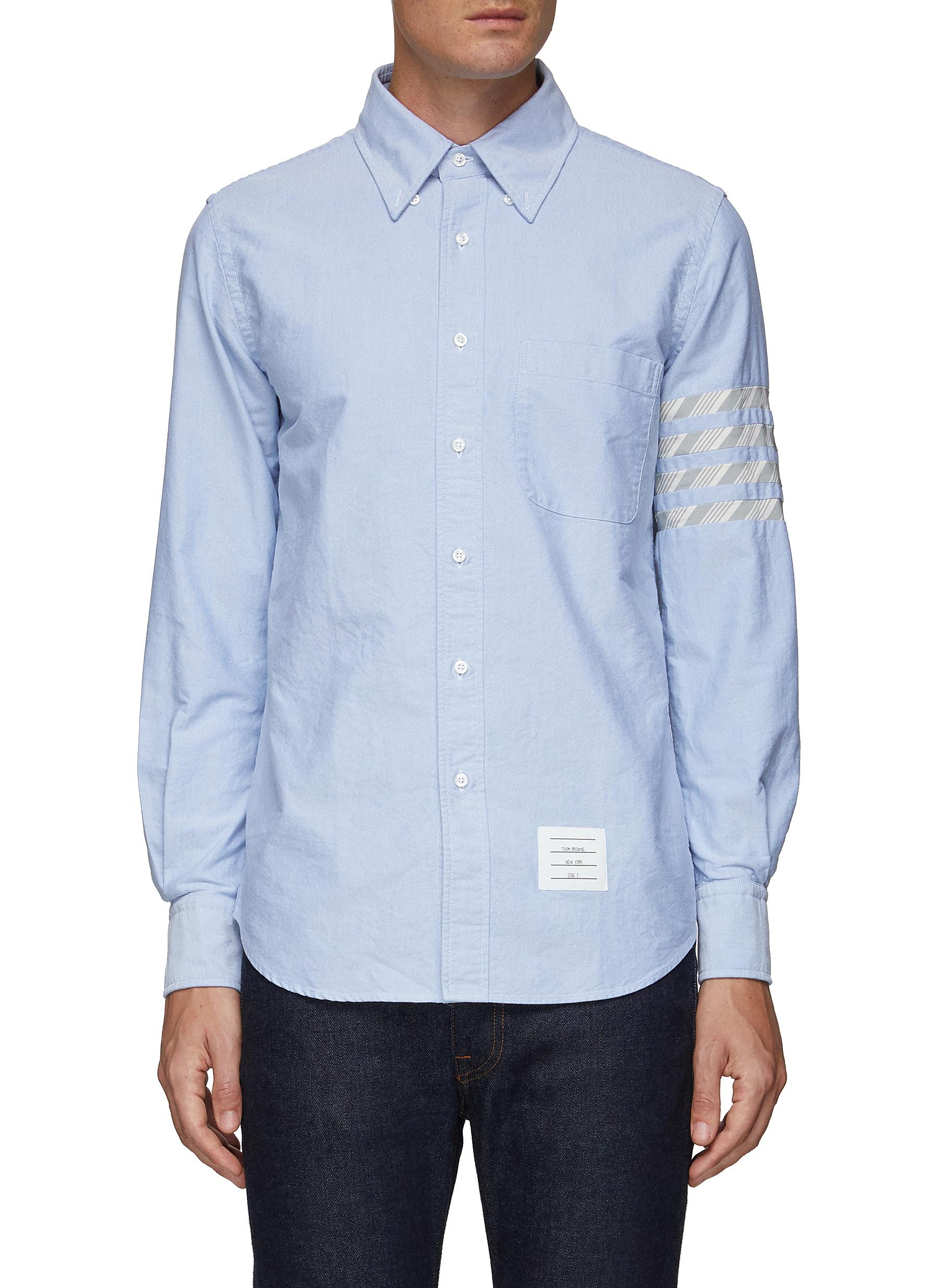 Thom Browne Cotton Light Blue 4-bar Shirt for Men Mens Shirts Thom Browne Shirts 