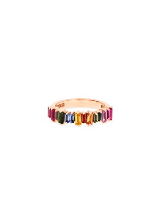 Main View - Click To Enlarge - SUZANNE KALAN - Rainbow Sapphire 18k rose gold band ring