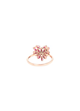 Detail View - Click To Enlarge - SUZANNE KALAN - Diamond Ruby 18k rose gold heart ring