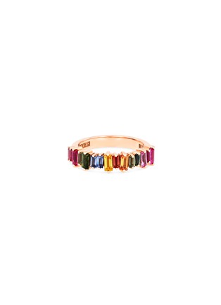 Main View - Click To Enlarge - SUZANNE KALAN - Rainbow Sapphire 18k rose gold ring