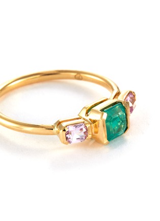 Detail View - Click To Enlarge - YI COLLECTION - Emerald Sapphire 18k Gold Triplet Ring