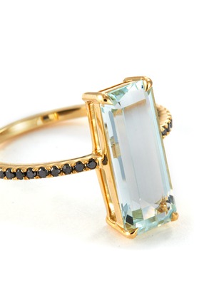Detail View - Click To Enlarge - YI COLLECTION - Diamond Aquamarine 18k Gold Ring