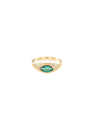 Main View - Click To Enlarge - YI COLLECTION - Emerald 18k Gold Pyramid Eye Ring