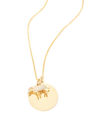 Main View - Click To Enlarge - YI COLLECTION - Diamond 18k Gold Zodiac Ox Pendant Necklace