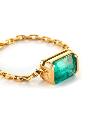 Detail View - Click To Enlarge - YI COLLECTION - Supreme' Emerald 18k Gold Chain Ring