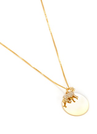 Detail View - Click To Enlarge - YI COLLECTION - Diamond 18k Gold Zodiac Tiger Pendant Necklace