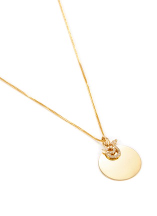 Detail View - Click To Enlarge - YI COLLECTION - Diamond 18k Gold Zodiac Snake Pendant Necklace