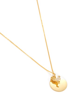 Detail View - Click To Enlarge - YI COLLECTION - Diamond 18k Gold Zodiac Rooster Pendant Necklace