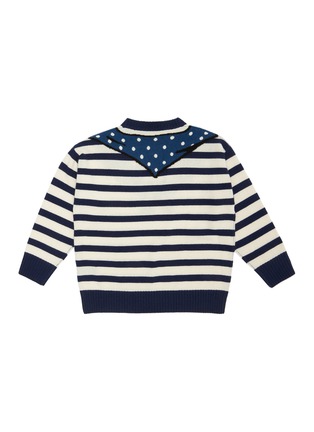 Figure View - Click To Enlarge - DREYDEN - Mini Me Capsule' Kids Trompe L'Oeil Neckerchief Striped Cashmere Sweater