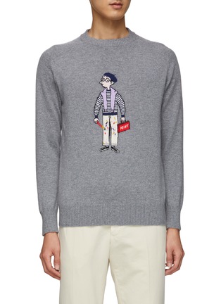 Main View - Click To Enlarge - DREYDEN - SLOWBOY 'THE PAINTER' PRINT CASHMERE SWEATER