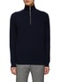 Main View - Click To Enlarge - DREYDEN - HIGH NECK HALF ZIP RIB KNIT CASHMERE SWEATER