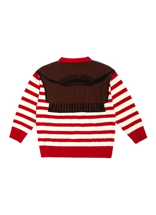 Figure View - Click To Enlarge - DREYDEN - Mini Me Capsule' Kids Trompe L'Oeil Wraparound Jumper Striped Cashmere Sweater