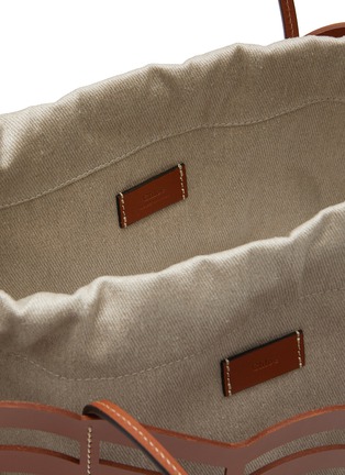 Detail View - Click To Enlarge - CHLOÉ - ‘KAYAN’ LINEN AND VEGETAL CALFSKIN TOTE