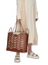 Figure View - Click To Enlarge - CHLOÉ - ‘KAYAN’ LINEN AND VEGETAL CALFSKIN TOTE