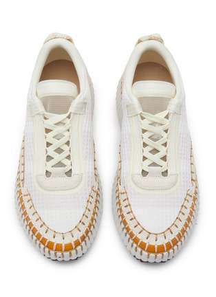 Detail View - Click To Enlarge - CHLOÉ - ‘Nama' topstitch low-top mesh sneakers