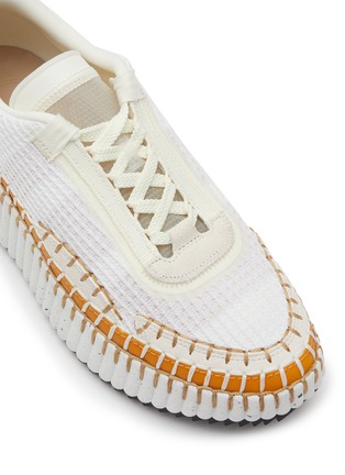 Detail View - Click To Enlarge - CHLOÉ - ‘Nama' topstitch low-top mesh sneakers