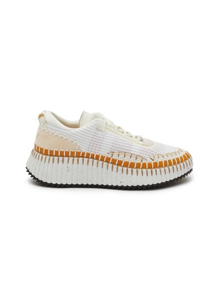 Main View - Click To Enlarge - CHLOÉ - ‘Nama' topstitch low-top mesh sneakers