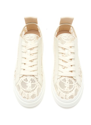 Chloe Shoe Size 39 Cream & White Lace Laces Logo Rubber Sole Low Top  Sneakers — Labels Resale Boutique