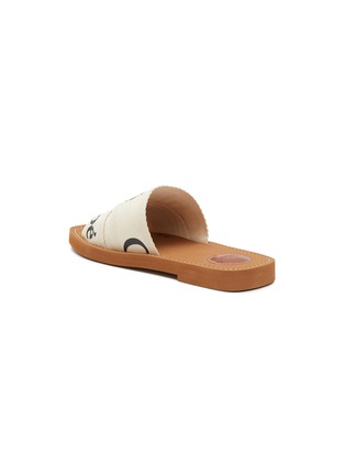 Figure View - Click To Enlarge - CHLOÉ - Woody' Logo Jacquard Canvas Band Slides