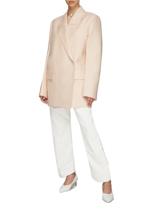 Figure View - Click To Enlarge - JIL SANDER - TAILORMADE LARGE COLLAR DOUBLE BREASTED BLAZER