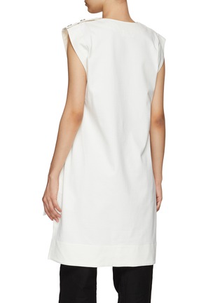 Back View - Click To Enlarge - JIL SANDER - SLEEVELESS CREW NECK BUTTON DETAIL T-SHIRT