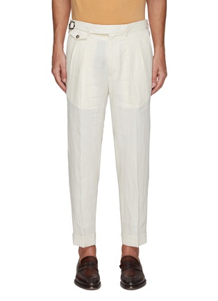 Main View - Click To Enlarge - EQUIL - ‘HERBIE' ADJUSTABLE BELT CASUAL LINEN PANTS