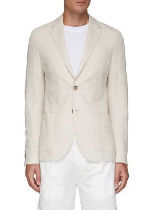 Main View - Click To Enlarge - EQUIL - NOTCH LAPEL UNLINED SINGLE BREASTED LINEN COTTON BLAZER
