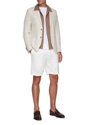 Figure View - Click To Enlarge - EQUIL - NOTCH LAPEL UNLINED SINGLE BREASTED LINEN COTTON BLAZER