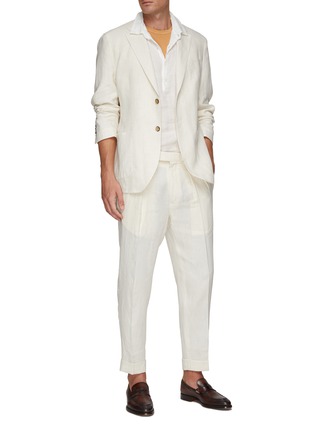 Figure View - Click To Enlarge - EQUIL - NOTCH LAPEL UNLINED SINGLE BREASTED LINEN BLAZER