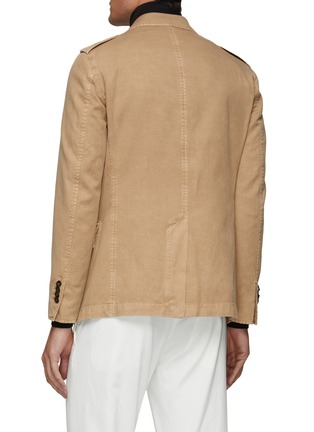 Back View - Click To Enlarge - EQUIL - FLAP PLEATED POCKET DETAIL COTTON SAFARI JACKET