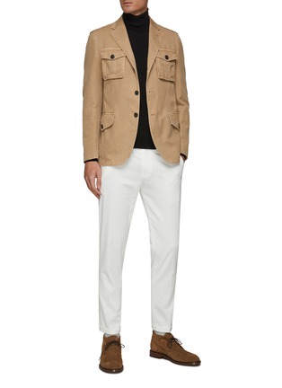 Figure View - Click To Enlarge - EQUIL - FLAP PLEATED POCKET DETAIL COTTON SAFARI JACKET