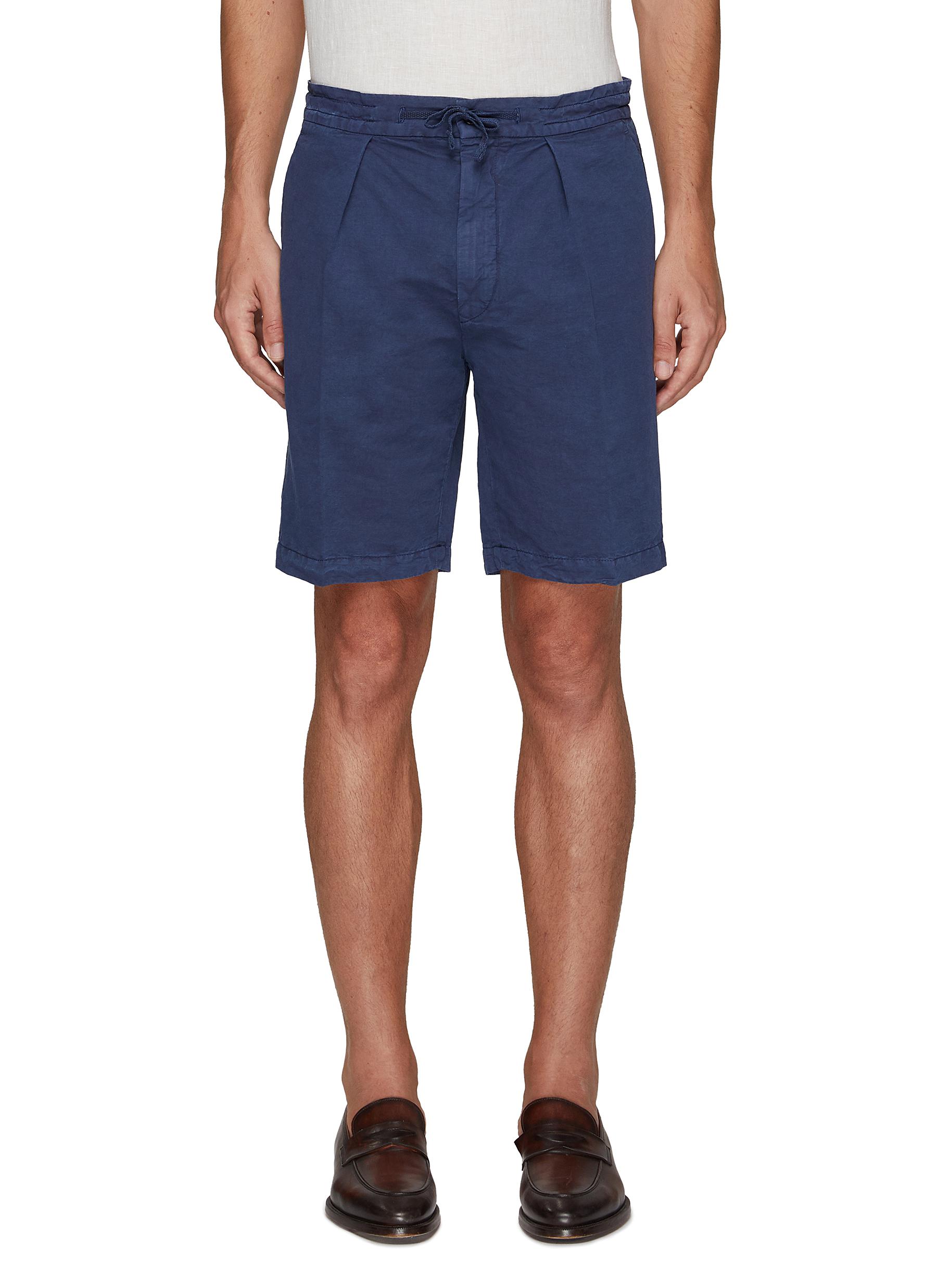 Equil 'wayne' Drawstring Casual Cotton Pants In Blue