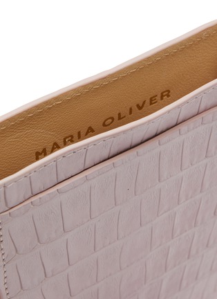 Detail View - Click To Enlarge - MARIA OLIVER - CROCODILE LEATHER PHONE POUCH CROSSBODY BAG
