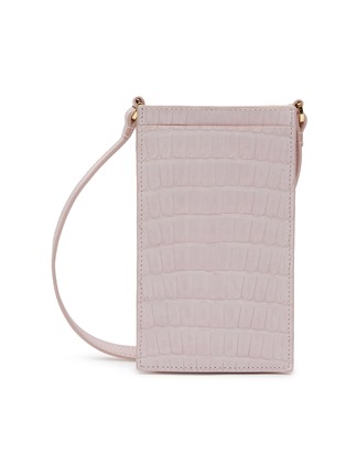 Main View - Click To Enlarge - MARIA OLIVER - CROCODILE LEATHER PHONE POUCH CROSSBODY BAG