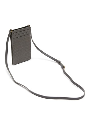 Detail View - Click To Enlarge - MARIA OLIVER - CROCODILE LEATHER PHONE POUCH CROSSBODY BAG