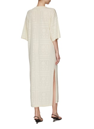 Back View - Click To Enlarge - TOTEME - MONOGRAM POINTELLE RELAXED FIT LONG DRESS