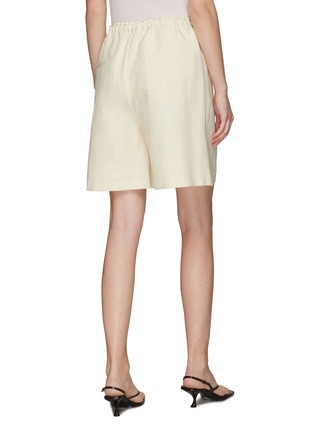 Back View - Click To Enlarge - TOTEME - ELASTICATED WAISTBAND STRETCH LINEN SHORTS