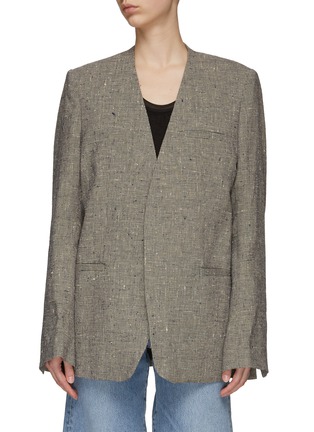 Main View - Click To Enlarge - TOTEME - Lapelless single-breast blazer