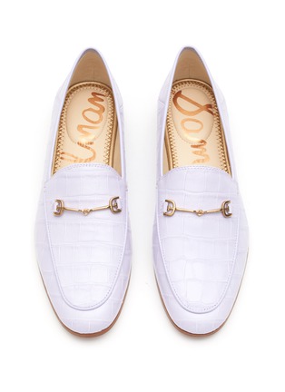 Detail View - Click To Enlarge - SAM EDELMAN - Loraine' Horsebit Crocodile Effect Leather Step-In Loafers