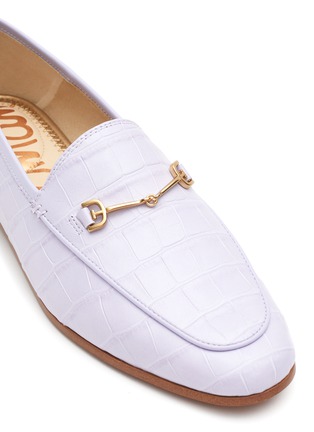 Detail View - Click To Enlarge - SAM EDELMAN - Loraine' Horsebit Crocodile Effect Leather Step-In Loafers