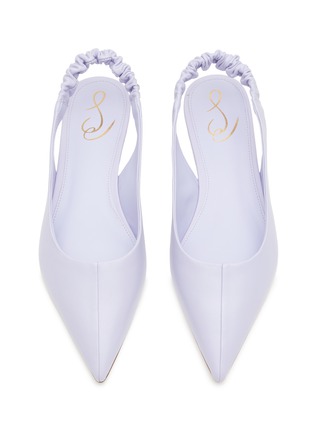 Detail View - Click To Enlarge - SAM EDELMAN - Whitney' Ruched Leather Sling Back Pointed Flats