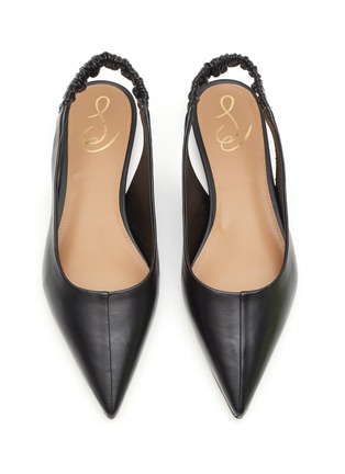 Detail View - Click To Enlarge - SAM EDELMAN - Whitney' Ruched Leather Sling Back Pointed Flats