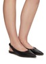 Figure View - Click To Enlarge - SAM EDELMAN - Whitney' Ruched Leather Sling Back Pointed Flats