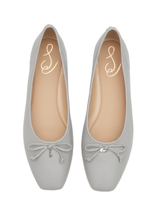 Detail View - Click To Enlarge - SAM EDELMAN - Marisol' Top Bow Square Toe Leather Ballerinas