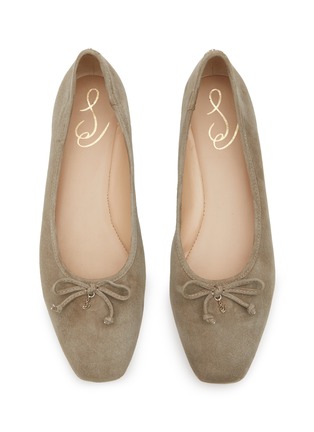 Detail View - Click To Enlarge - SAM EDELMAN - Marisol' Top Bow Square Toe Suede Ballerinas