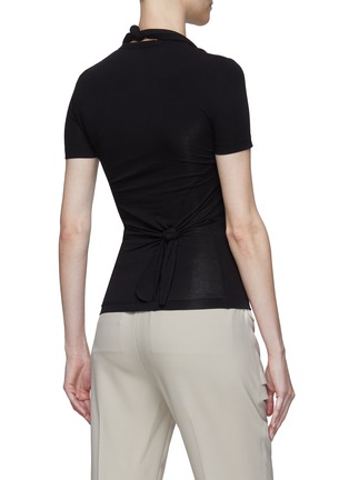 Back View - Click To Enlarge - HELMUT LANG - Knotted halter neck T-shirt