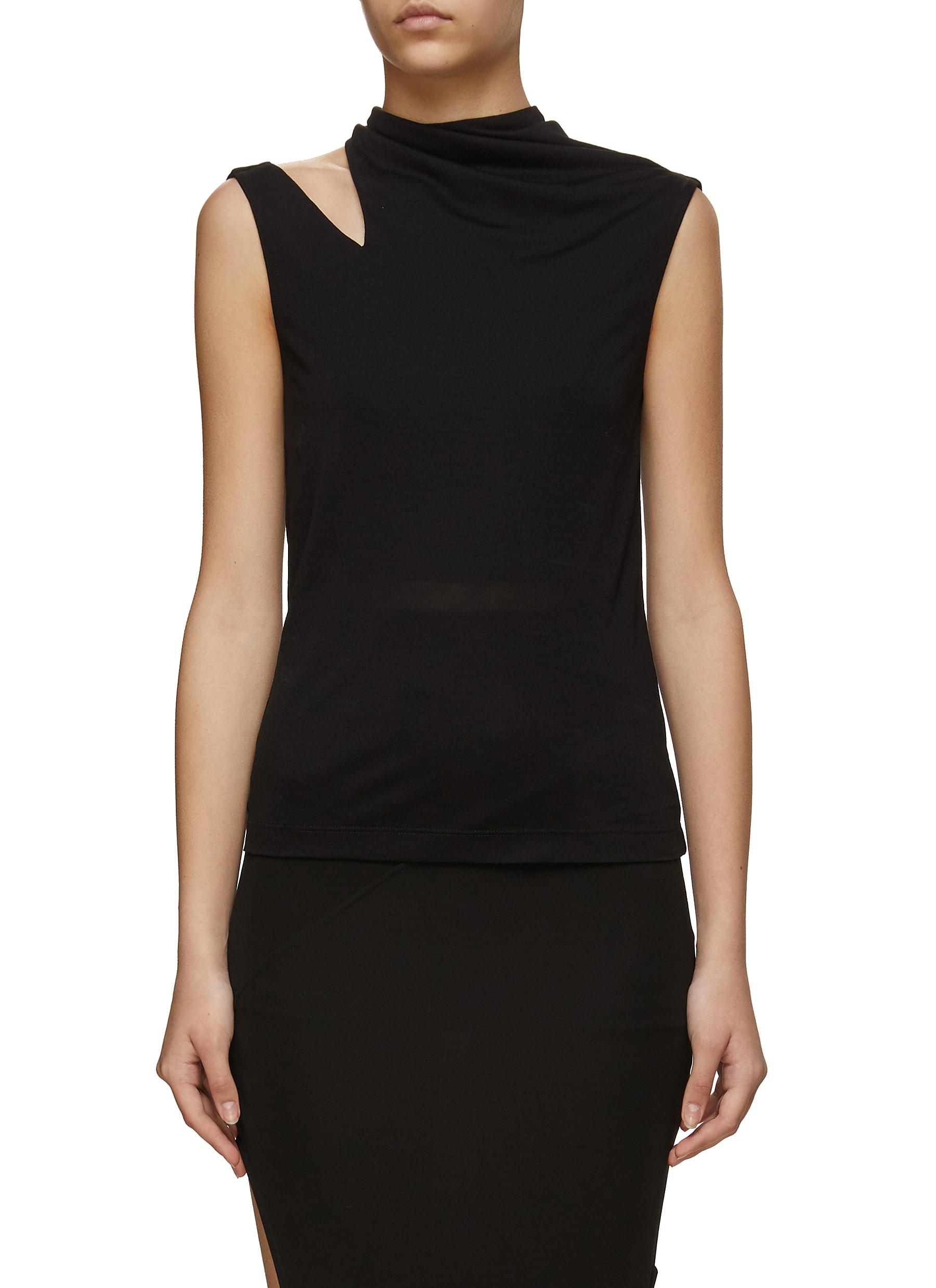 helmut lang shoulder cutout turtleneck
