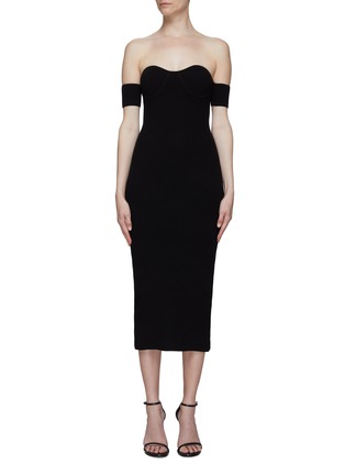Main View - Click To Enlarge - HELMUT LANG - Off-shoulder bodycon dress